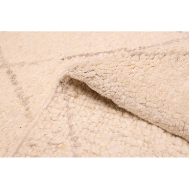 ECARPETGALLERY Hand-knotted Looma Cream Wool Rug - 8'3 x 9'10