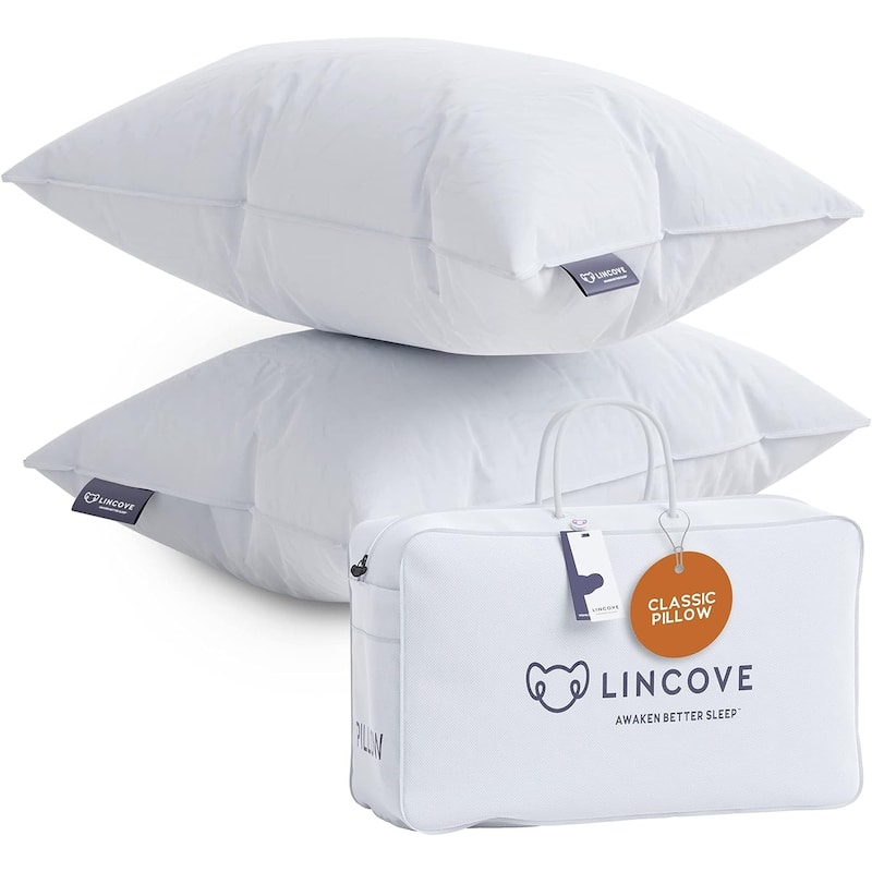 Lincove Luxury Hotel Collection Bed Pillows for Sleeping with Premium 600 Count Cotton Shell