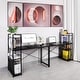preview thumbnail 3 of 23, Utopia Alley Computer Desk with Shelves - 47-inch Black Metal Desk with 4-Tier Storage Bookshelves, Rustic Brown & Black