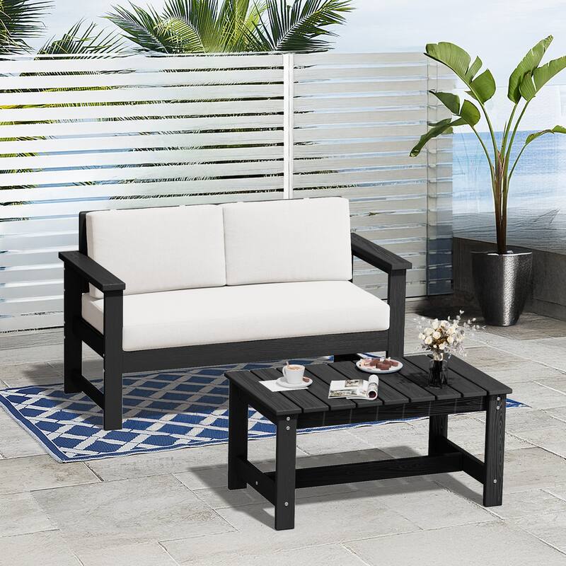 Outdoor Patio HDPE Rectangle Coffee Table