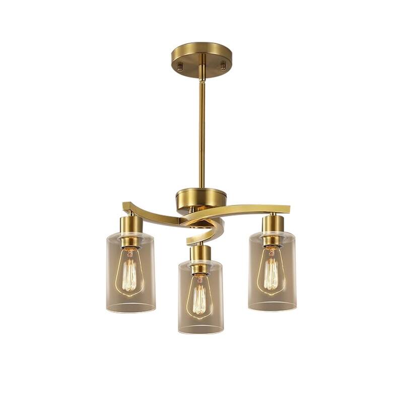3 Light light bulb gold light fixture glass, metal kitchen light