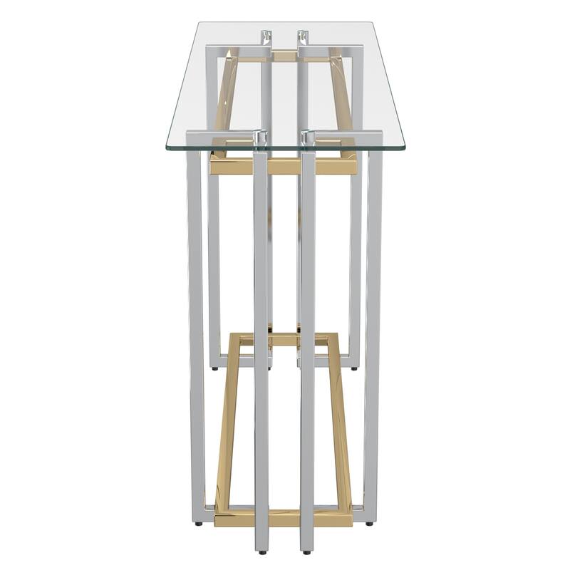 Contemporary Glass & Metal Console Table