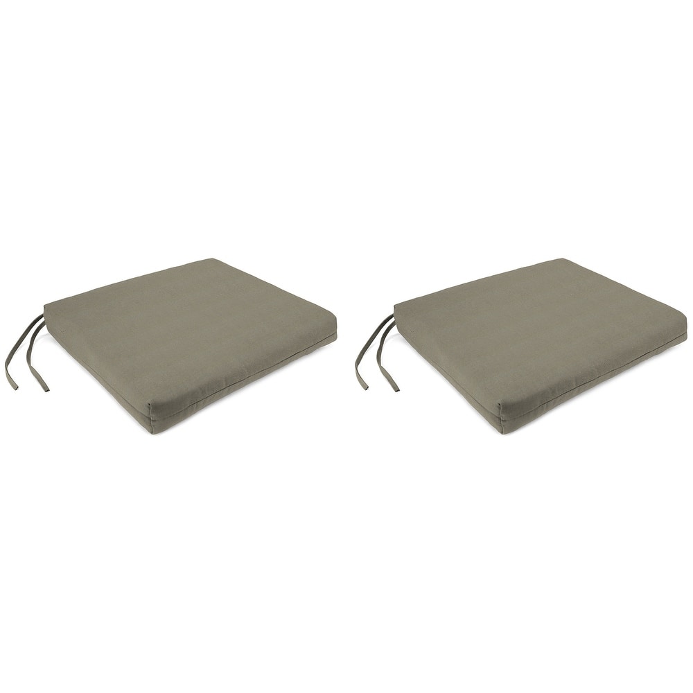 Sunbrella 19" x 17" Outdoor Seat Cushion with Ties - Set of 2 - 19" W x 17" L x 2" H