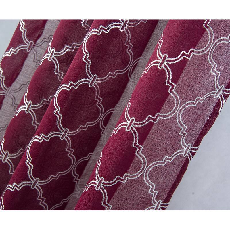 Embroidered Sheer Window Curtain Collection 84" or 95"
