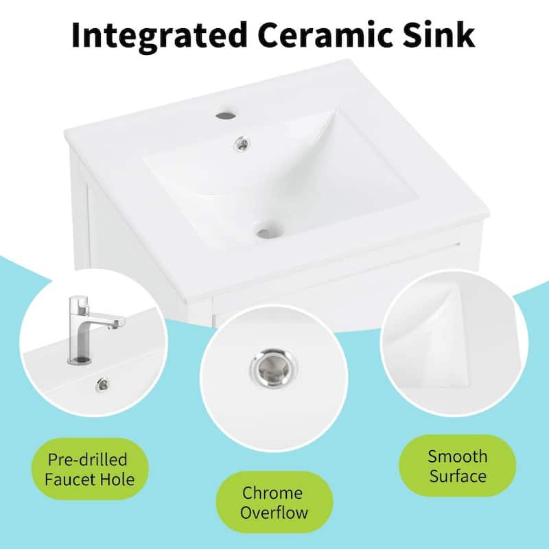 20" Bathroom Vanity with Sink And Soft Closing Door