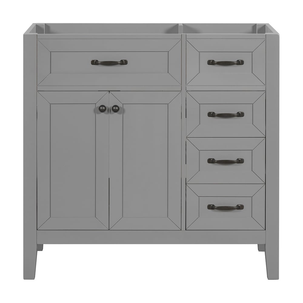 (Base Only) 36" Bathroom Vanity without Sink, Bathroom Cabinet with Drawers