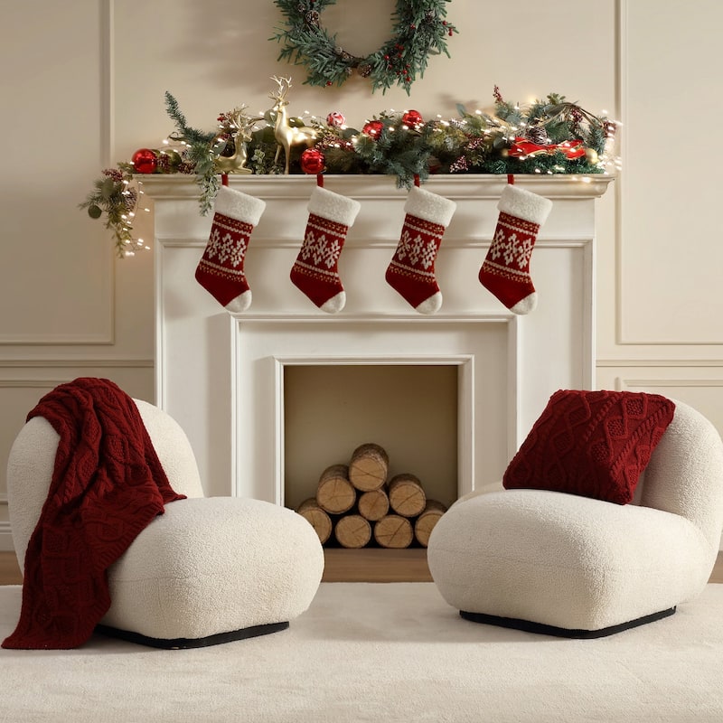 HiEnd Accents Cable Knit Soft Wool Throw Blanket, 50"x60"