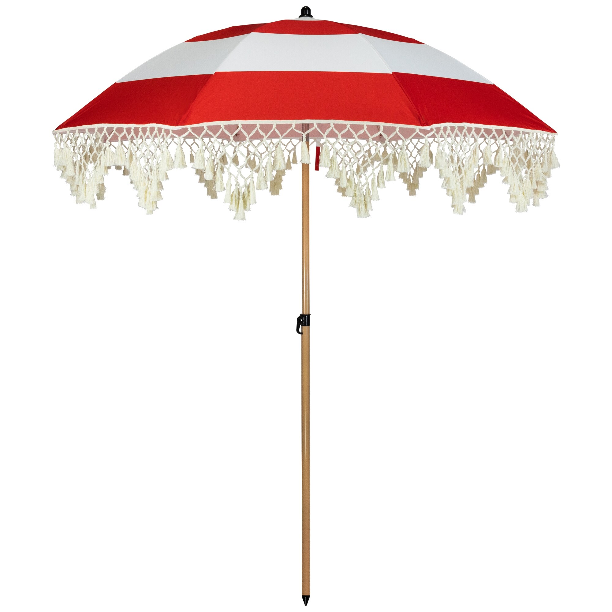 即発! サイズS Umbrella Striped Tee Striped Outdoor Beach Market Umbrella with Tiltt- 6.5' - Red