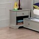 preview thumbnail 2 of 3, Cholla Transitional Solid Wood 1-Drawer Nightstand by Taylor & Olive Grey