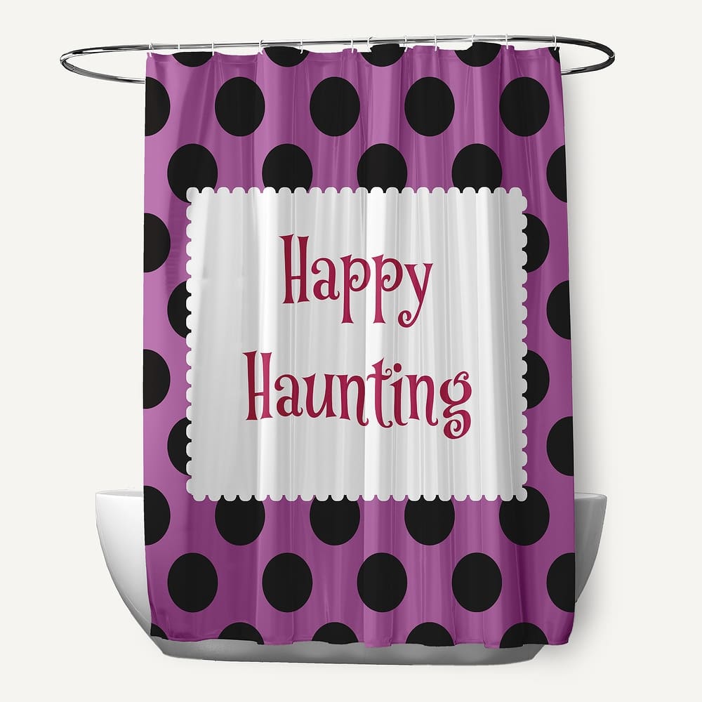 Halloween Happy Haunting Dots Shower Curtain