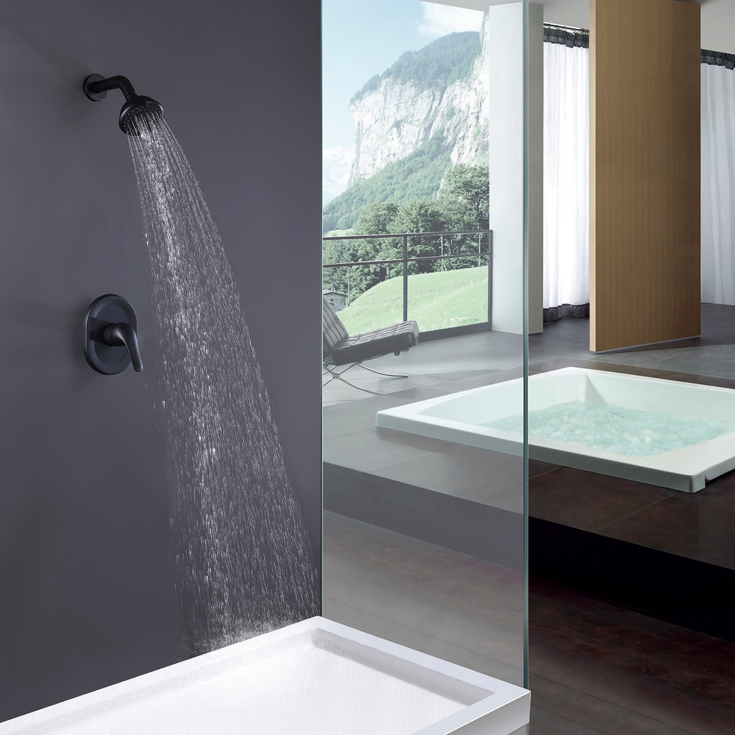 Wall Mount Shower Faucet Set With Valve Complete Shower System Black Inch  Shower Head Single Handle Bathroom Shower Trim Kit Bed Bath  Beyond  35459113