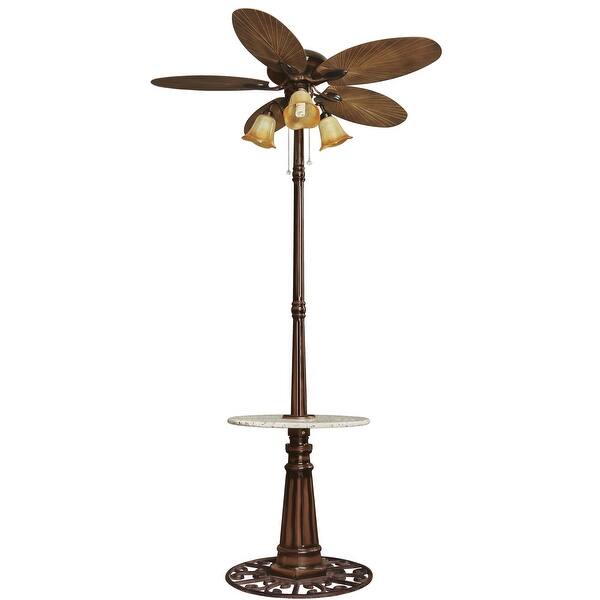 52" Farmhouse 5-Blade LED Outdoor Pedestal Fan, Classic Standing Fan with Light