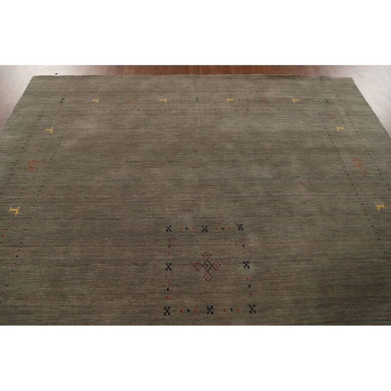 Tribal Gabbeh Indian Area Rug Handmade Wool Carpet - 8'0" x 9'9"