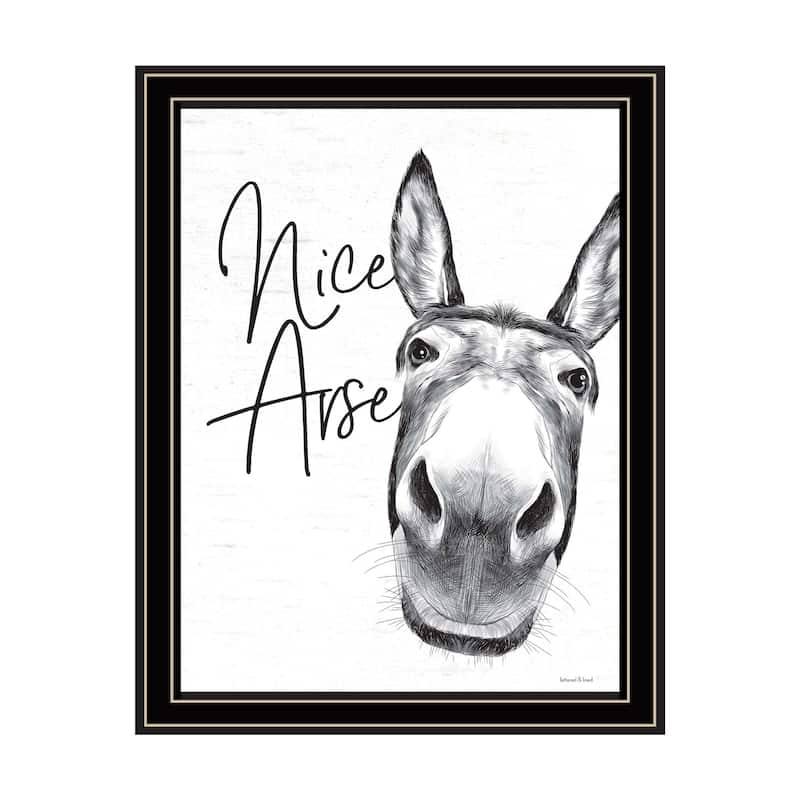 Trendy Decor 4U "Nice Ar-se" Framed Wall Art, Modern Home Décor Framed Print Wall Decoration by Lettered & Lined - Multi