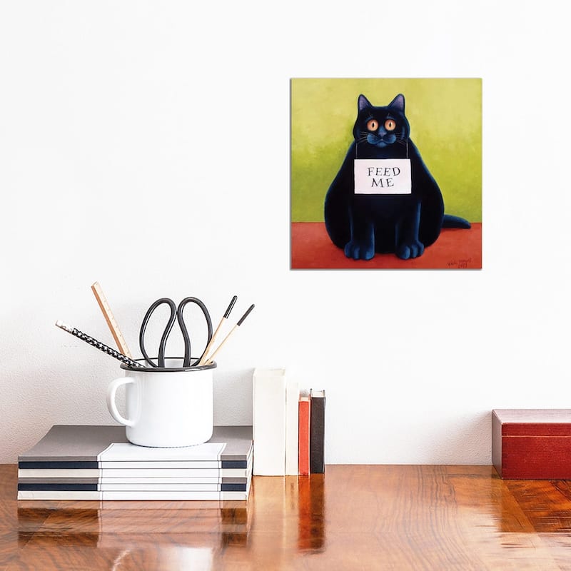 iCanvas "Fat Cat" by Vicky Mount Canvas Print - 12x12x1.5