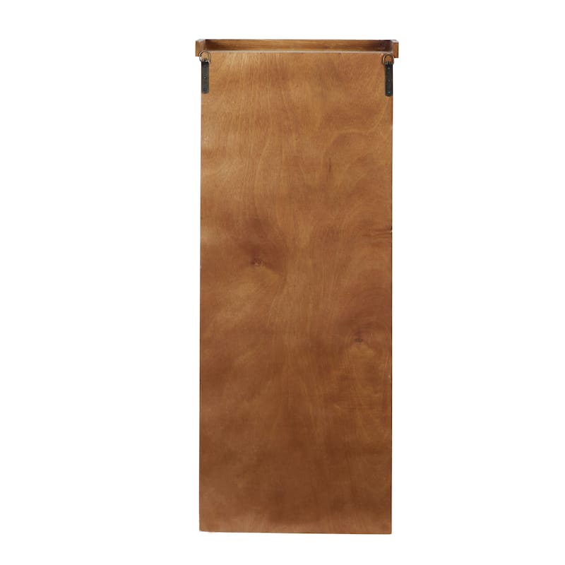Wood 10 Cubby Wall Shelf - Brown - Roche River Decor - 7"W x 18"L x 42"H
