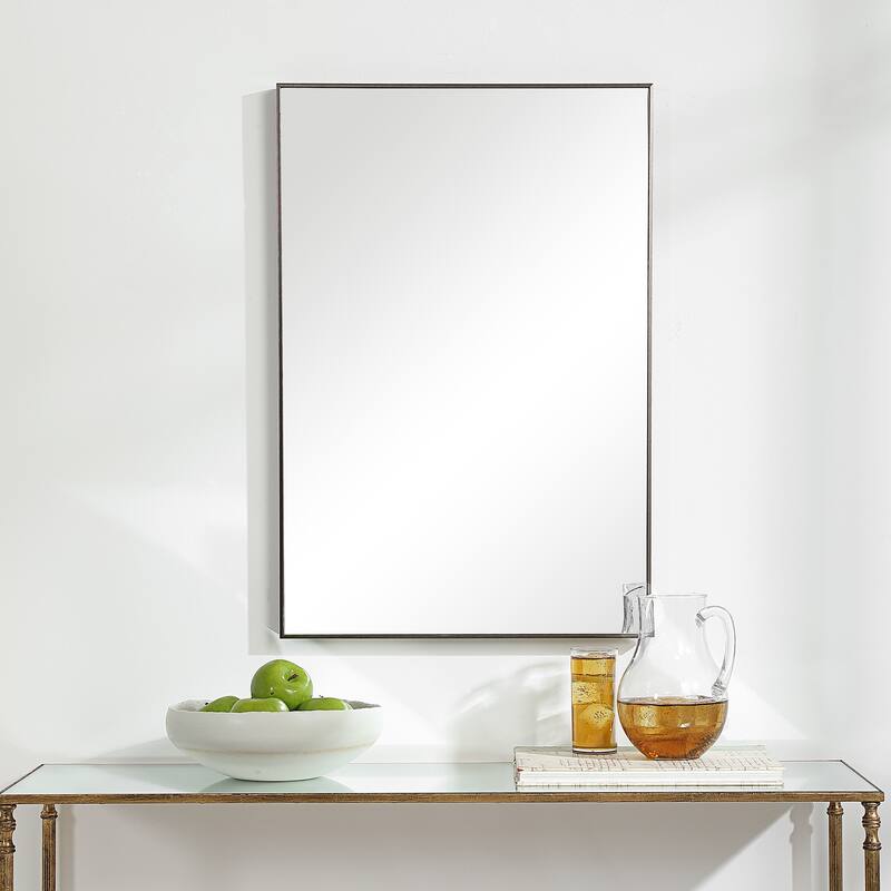 Copper Grove Thin Framed Rectangular Wall Mirror