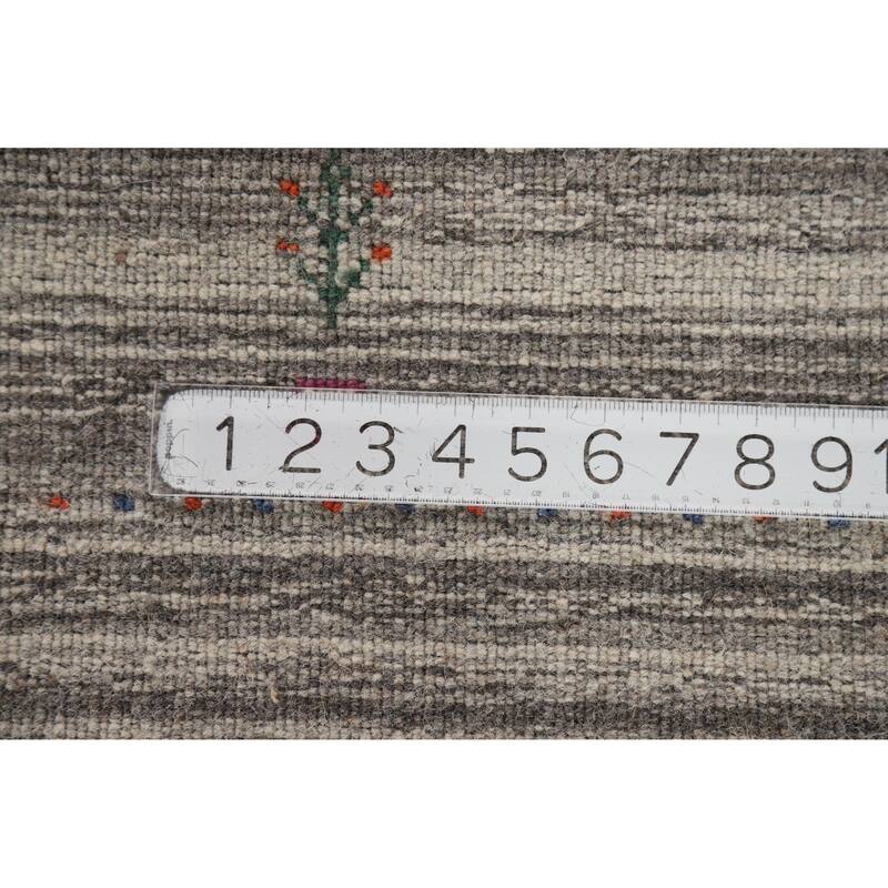 Hand Knotted Oriental 100% Wool Carpet Tribal Tribal Greys & Charcoal Gabbeh Area Rug - 7' 8'' X 5' 0''