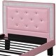 preview thumbnail 2 of 3, Polyurethane Twin Size Bed In High Headboard In Pink