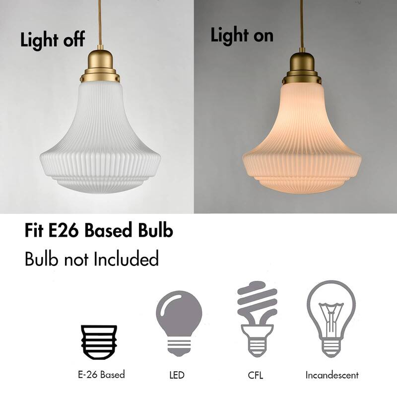 Iseo Modern Gold Pendant Light with Vase Shaped Glass Shade, 1-Light