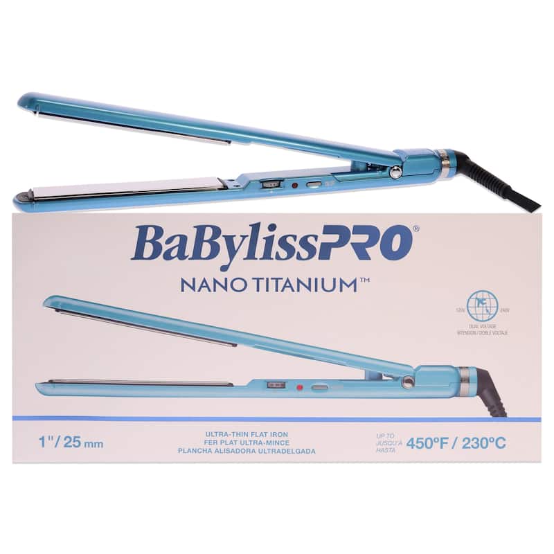Nano Titanium Ultra-Thin Flat Iron - BNT4072TUC - Blue 1Inch by BaBylissPRO for Unisex - 1 Inch