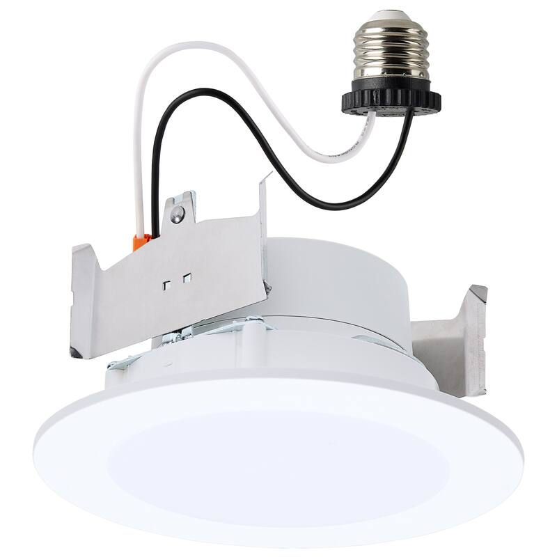 6.5/8/9.3W LED Downlight Retrofit 27K/30K/35K/40K/50K CCT 4 Inch Flat Wafer Round - Matte White