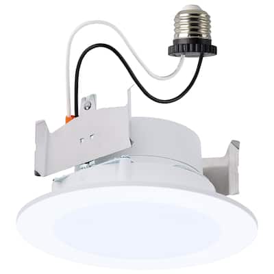 8W 4 Inch LED Downlight Retrofit 27K/30K/35K/40K/50K CCT Flat Wafer Round