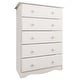 Palace Imports 100% Solid Wood 5-Drawer Chest with Metal or Wooden Knobs - Mocha