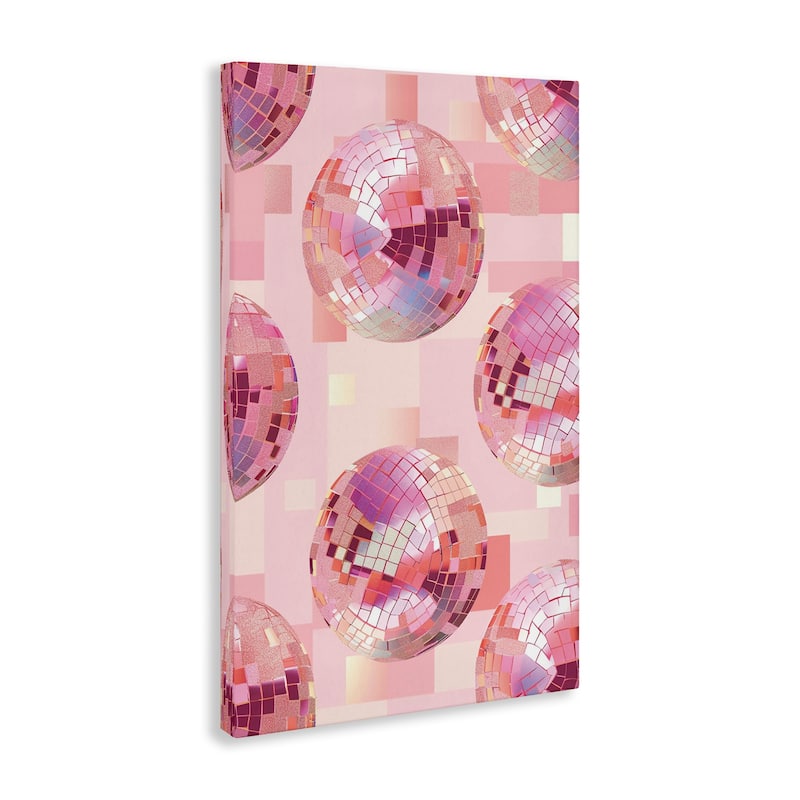 Stupell Feminine Pink Disco Balls Canvas Wall Art Design By LSR Design Studio