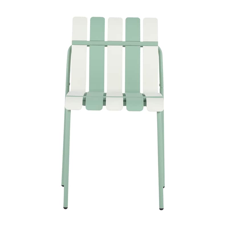 4-Pack Modern Block Chairs - Haze Green,White