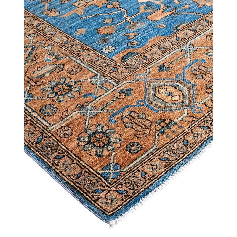 Serapi One-of-a-Kind Hand-Knotted Area Rug - Light Blue, 8' 0" x 10' 0" - 8' 0" x 10' 0"