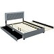 preview thumbnail 47 of 50, Button-Tufted Wingback Bed Velvet Frame Storage Platform Bed with 2 Drawers, Trundle Bed and Smart LED Light Bed Frame
