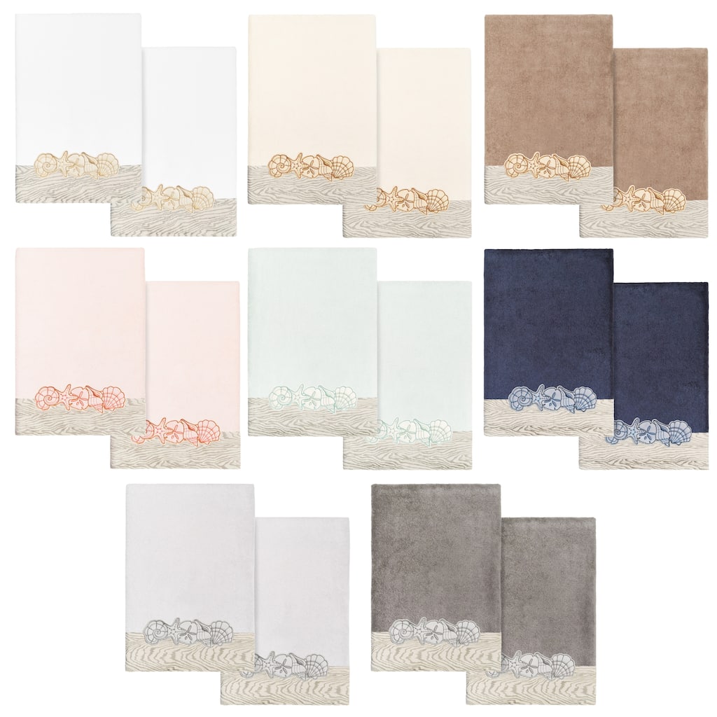Authentic Hotel and Spa Turkish Cotton Shell Row 2PC Bath Towel Set