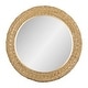 preview thumbnail 1 of 7, Varaluz Athena Round Wall Mirror 40"W x 40"H - French Gold/Natural Seagrass