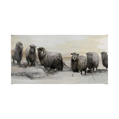 Winter Sheeps I (60 x 30) Canvas Art Print