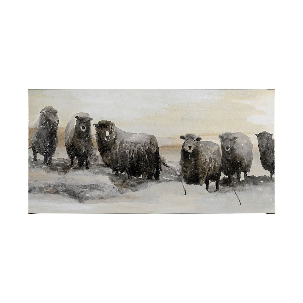Winter Sheeps I (60 x 30) Canvas Art Print