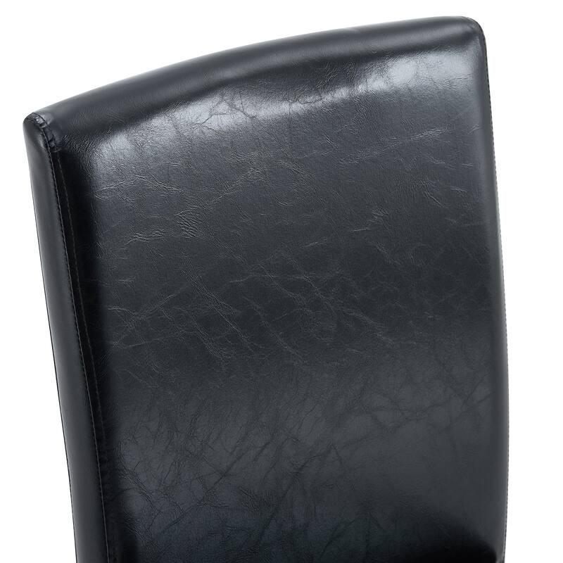 Simple 4 Piece PU Leather Dining Chair with Backrest, Metal Legs, Non Slip Feet for Restaurant Kitchen Bedroom Living Room