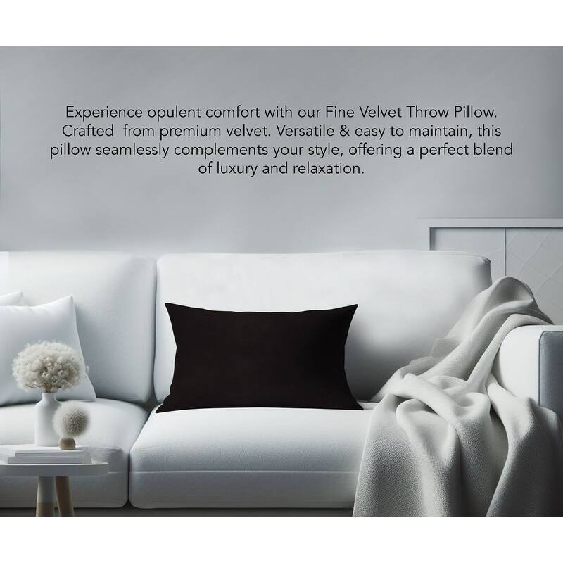 A1HC Velvet Throw Pillow Insert, Hypoallergenic Down Alternative Fill, Pack of 1
