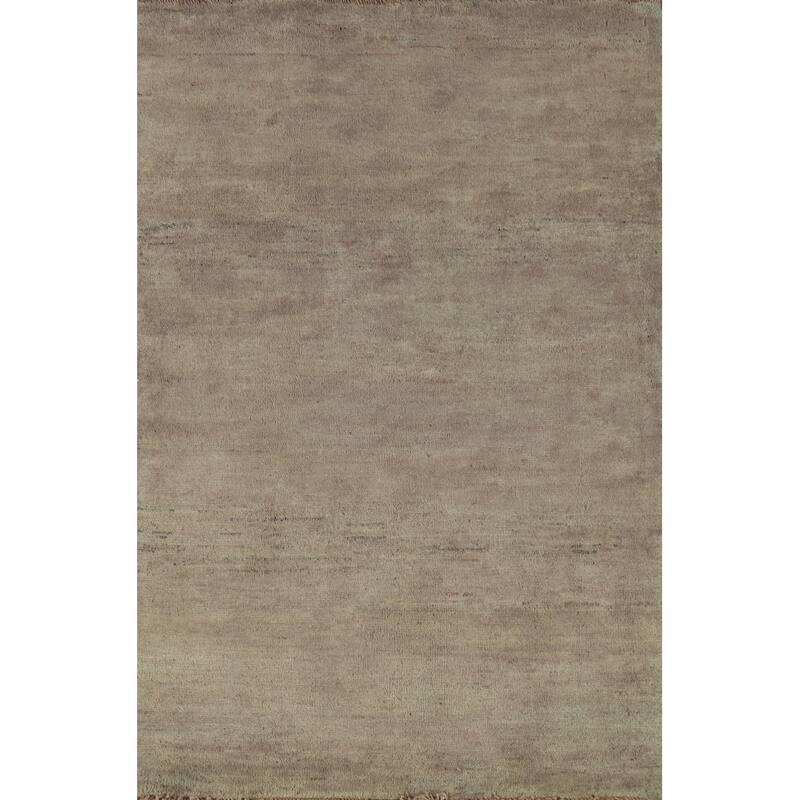 Green & Beige Gabbeh Modern Foyer Rug Handmade Wool Carpet - 2'8"x 4'1"