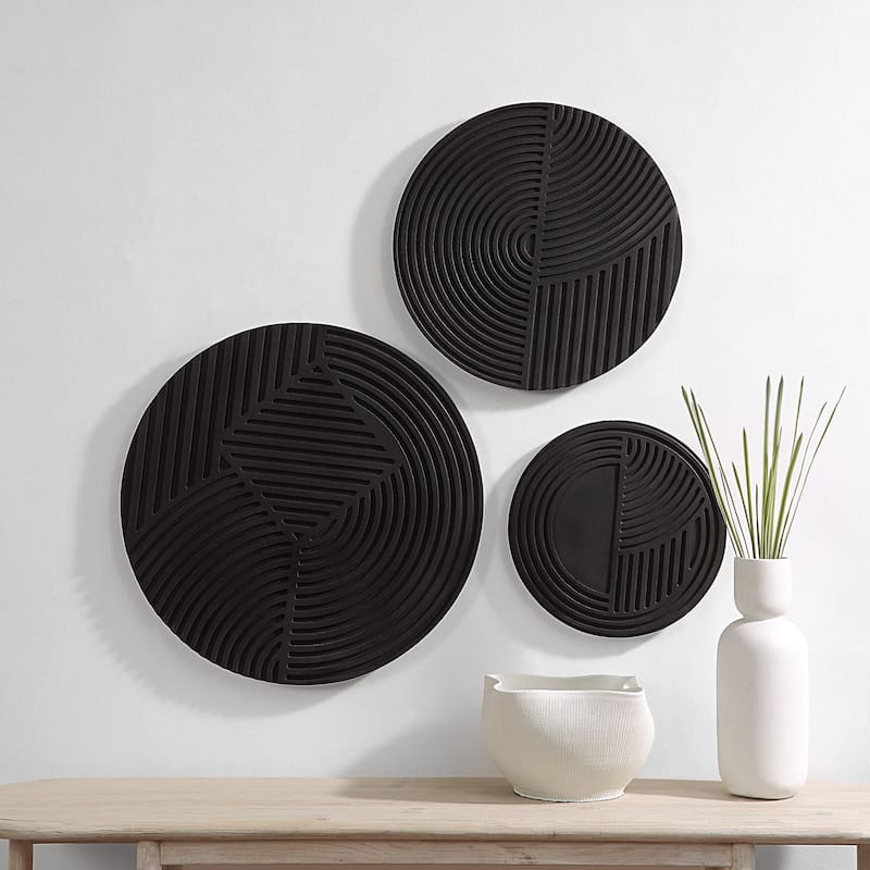 Renwil Sofia Resin 3-Piece Wall Art - Black
