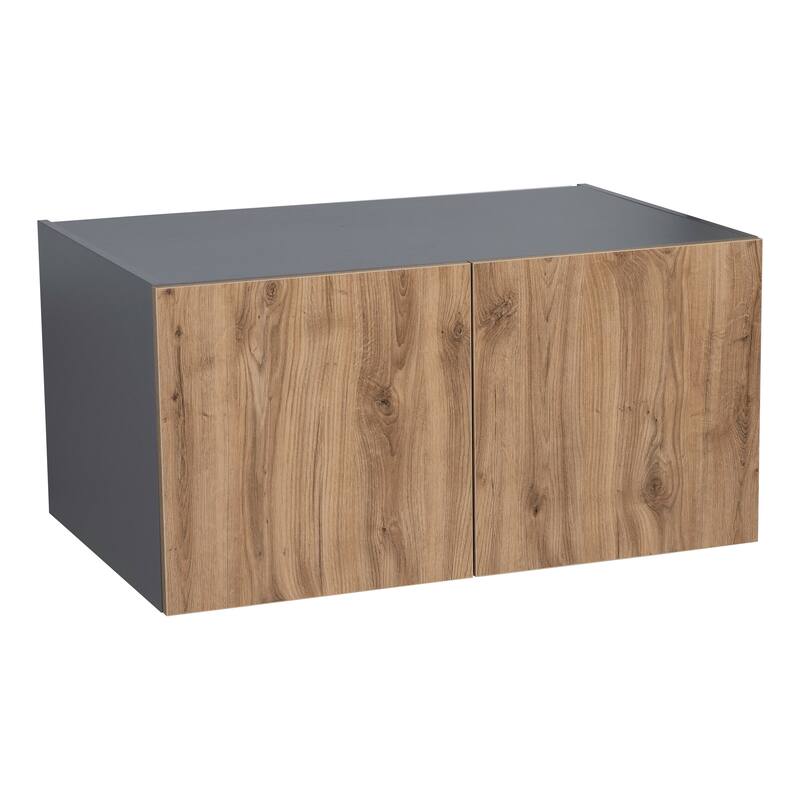 33" x 15" Wall Cabinet-Double Door-Grey - 33 x 15 x 12 - Brown
