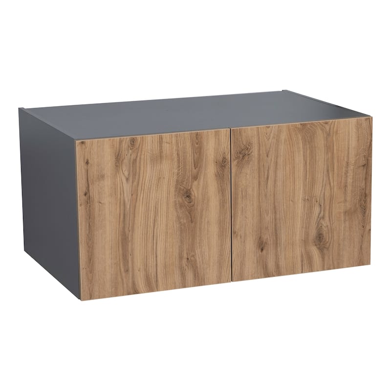 36" x 15" Wall Cabinet-Double Door-Grey - 36 x 15 x 12 - Brown