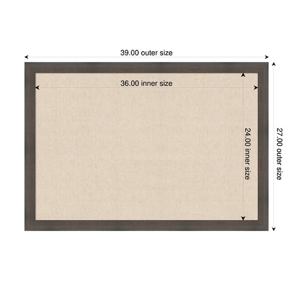dimension image slide 75 of 91, Amanti Art Framed Fabric Pinboard Natural Linen Printed Bulletin Board
