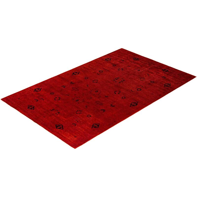 Fine Vibrance, One-of-a-Kind Handmade Area Rug - Orange, 6' 1" x 9' 10" - 6' 1" x 9' 10"