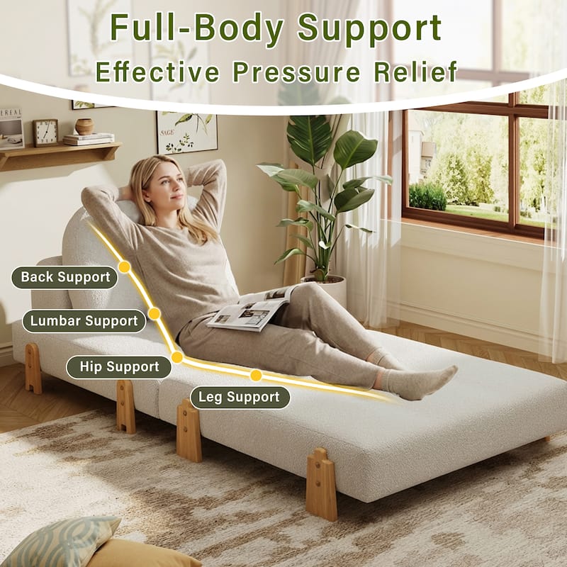 Christopher Knight Home - Lunessa Modern Upholstered Folding Ottoman with Backrest and Convertible Sleeper Design