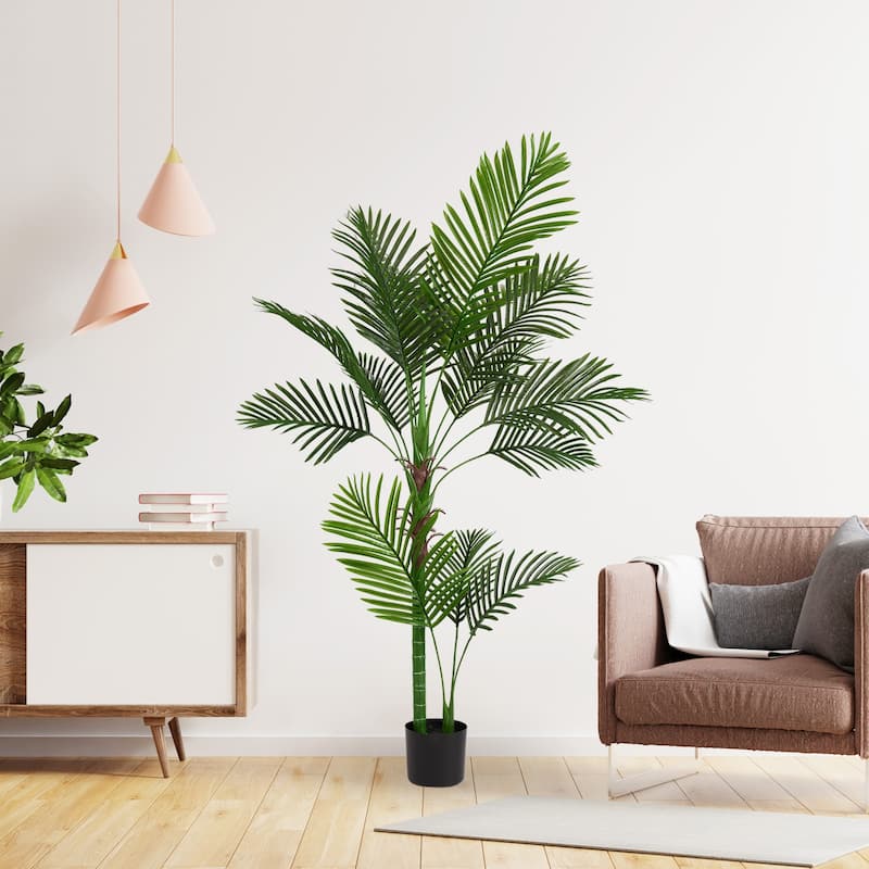 GDFStudio - Marlowe 5.2FT Areca Palm Faux Tree Silk Stem UV-Resistant Lifelike