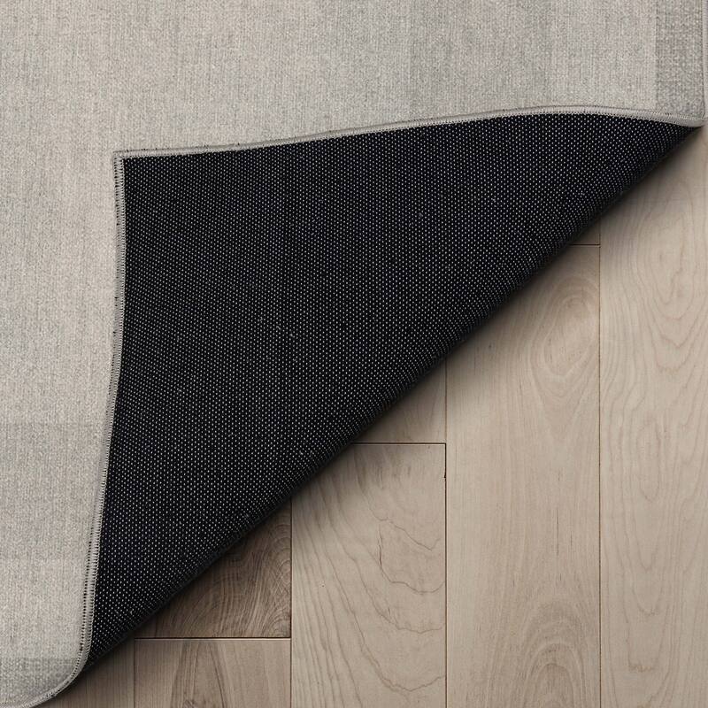 Well Woven Plain Border Flat-Weave Area Rug