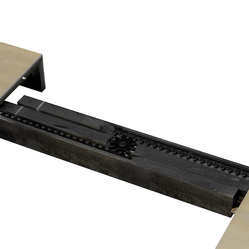 6-Piece Extendable Dining Set with Removable Leaf, Wood Kitchen Table Set with Bench and 4 Upholstered Chairs