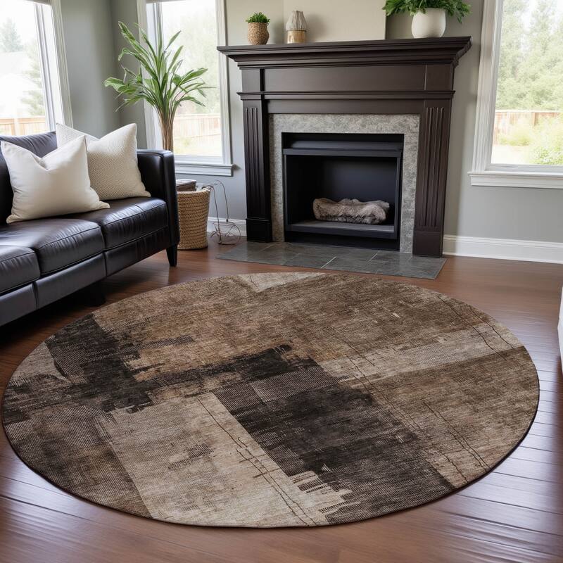 Premium Washable Super Soft Glam Mayfield Rug - Brown - 8' x 8'