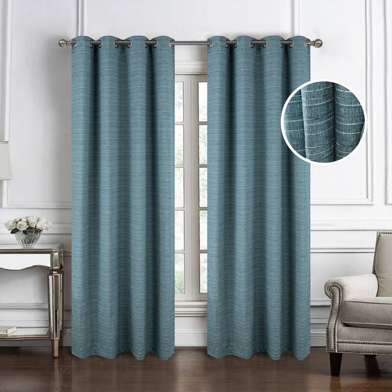 Kensington Striped Texture Window Curtain Panel 84" or 95"